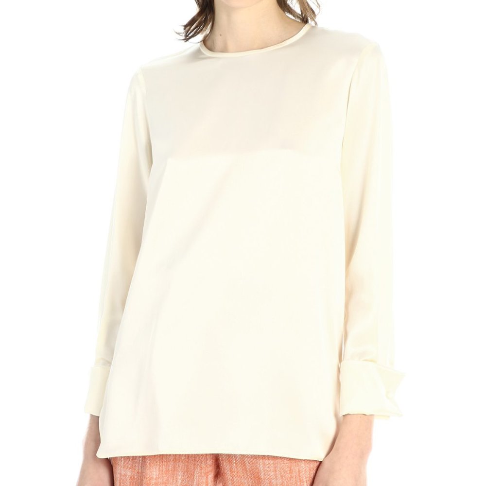 NWT Max Mara Sava French Cuff Silk Blouse Ivory IT38 from Intrend (label cut)